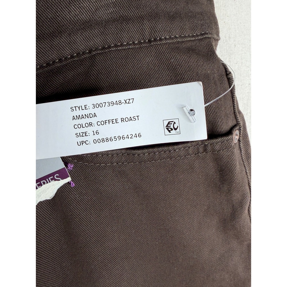 New Gloria Vanderbilt Amanda Slimming Classic Tapered Leg Pants size 16 Brown - Picture 8 of 12